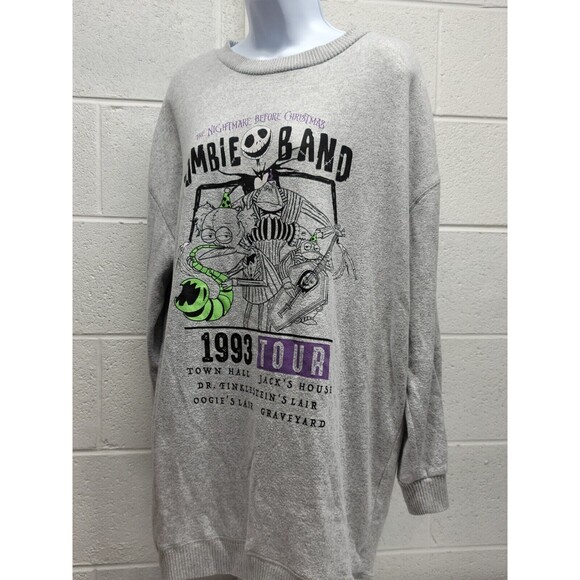 L Disney's NIGHTMARE BEFORE CHRISTMAS Zombie Band 1993 Tour Shirt Sweater - Picture 1 of 5